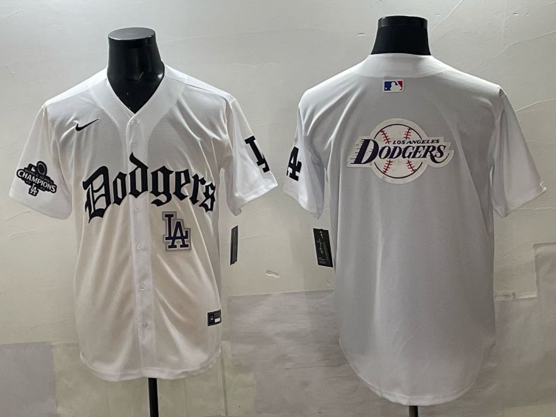 Men 2025 Los Angeles Dodgers Blank White 7th generations Joint Name Nike MLB Jersey style 025